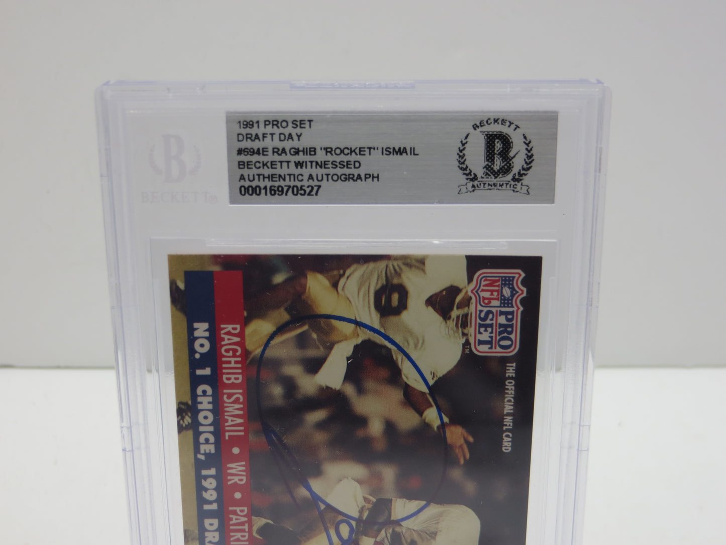 1991 PRO SET DRAFT DAY #694E RAGHIB "ROCKET" ISMAIL BGS 10 AUTO