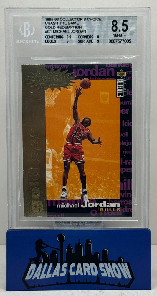 1995-96 Collectors Choice #C1 Michael Jordan Crash The Game Gold Redemption BGS 8.5