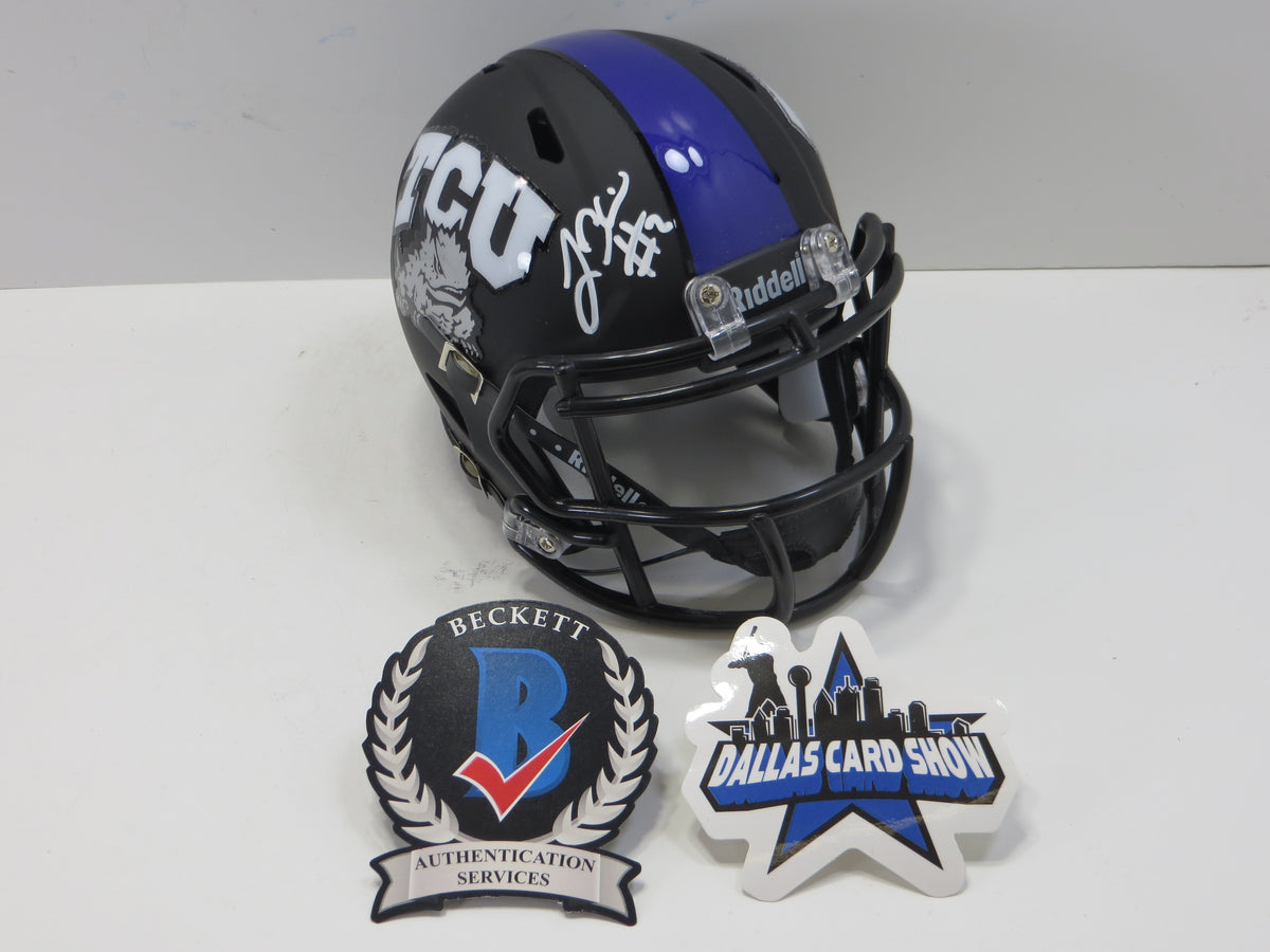 TREVONE BOYKIN TCU HORNED FROGS SIGNED Black MINI HELMET BAS