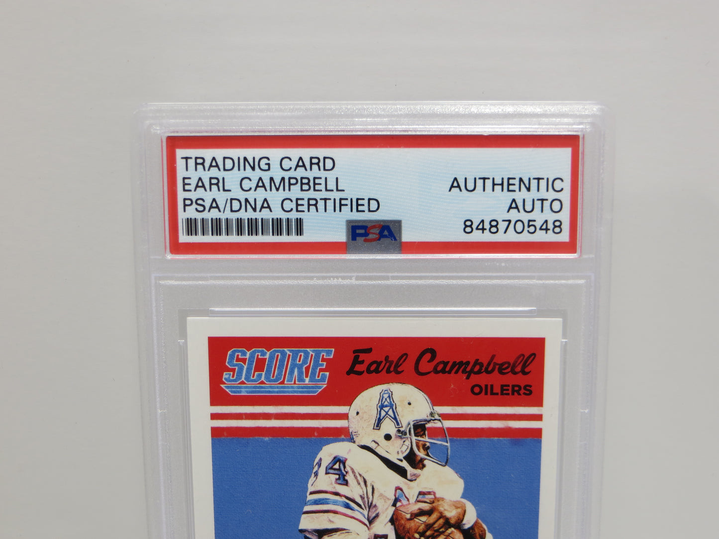 EARL CAMPBELL SIGNED 2015 SCORE #1 Football Card PSA SLAB Authentic AUTO