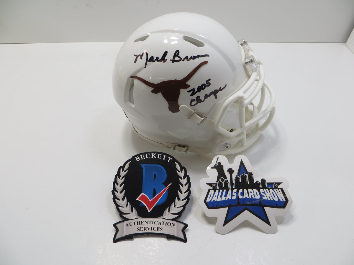 MACK BROWN TEXAS LONGHORNS SIGNED MINI HELMET w/05Champs BAS