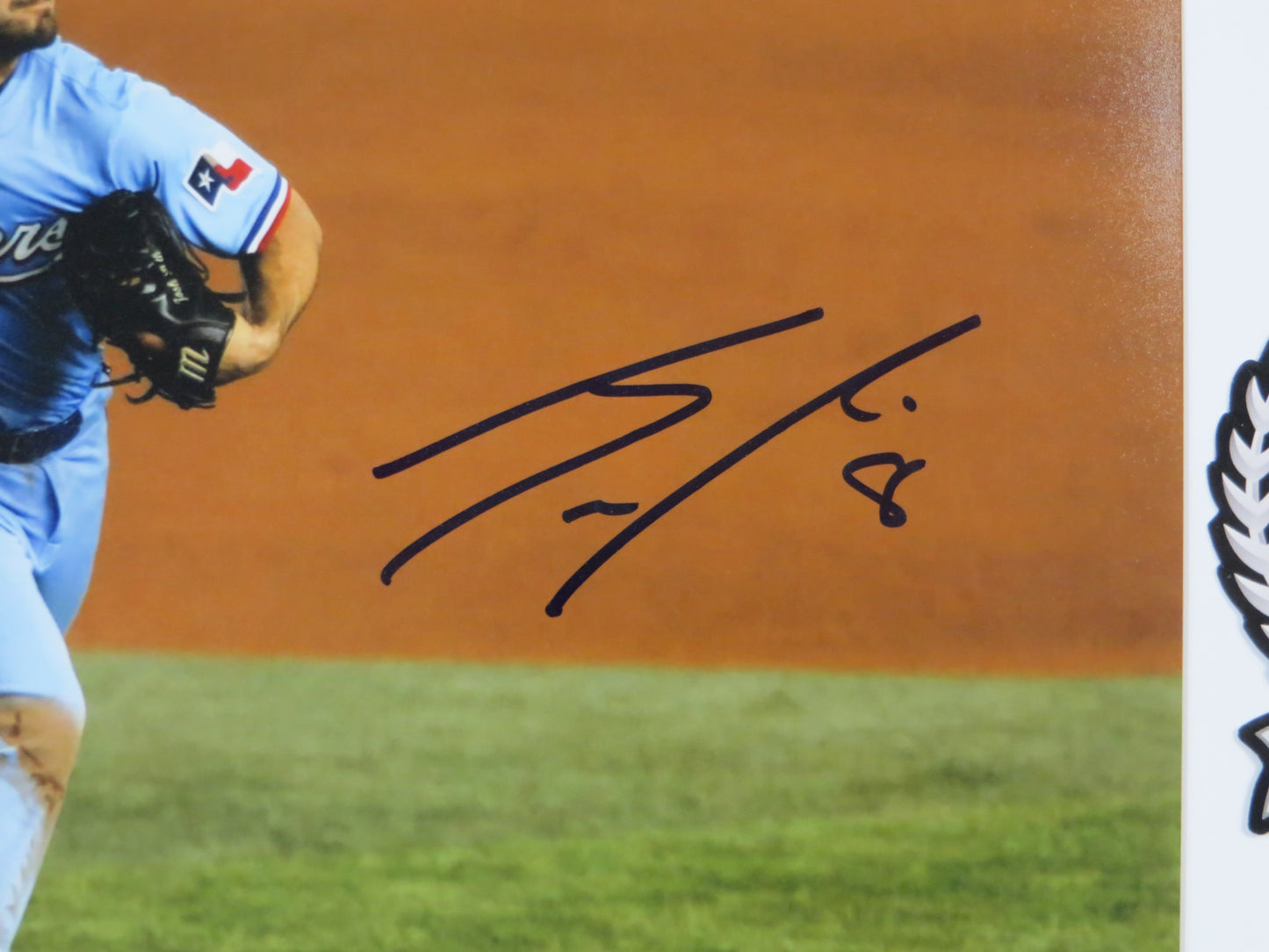 JOSH SMITH TEXAS RANGERS SIGNED 8x10 PHOTO ALT Jersey Light Blue FIELDING BAS