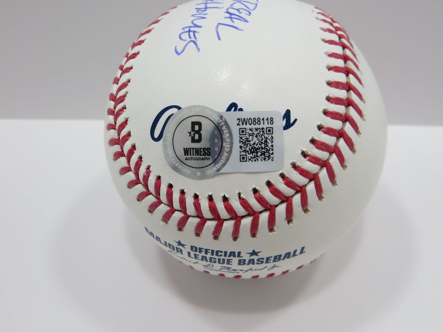 PAT PATRICK MAHOMES SR SIGNED OML BASEBALL Twins w/MVPMAKER THE REAL BAS