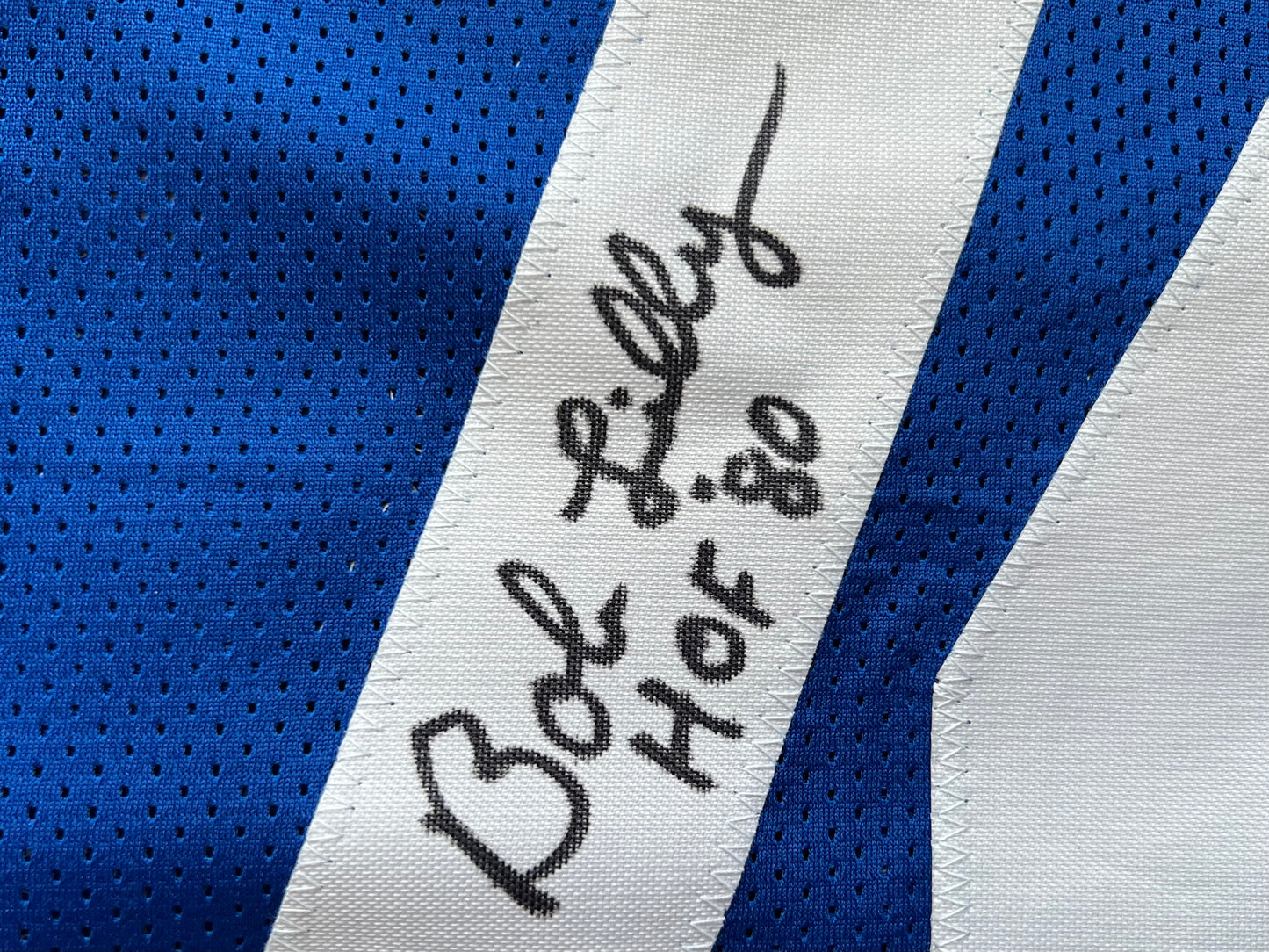 BOB LILLY SIGNED BLUE JERSEY Size M Dallas Cowboys w/HOF 80 BAS COA