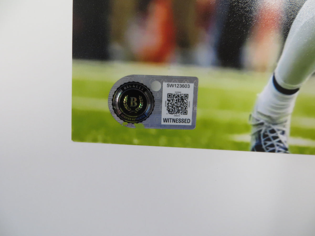 MAX DUGGAN TCU HORNED FROGS SIGNED White Jersey 8x10 PHOTO BAS