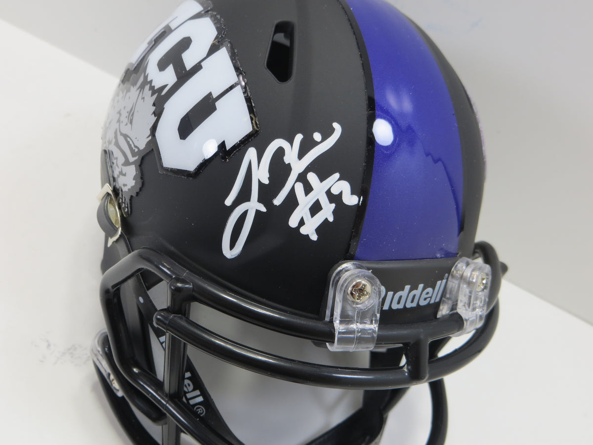 TREVONE BOYKIN TCU HORNED FROGS SIGNED Black MINI HELMET BAS