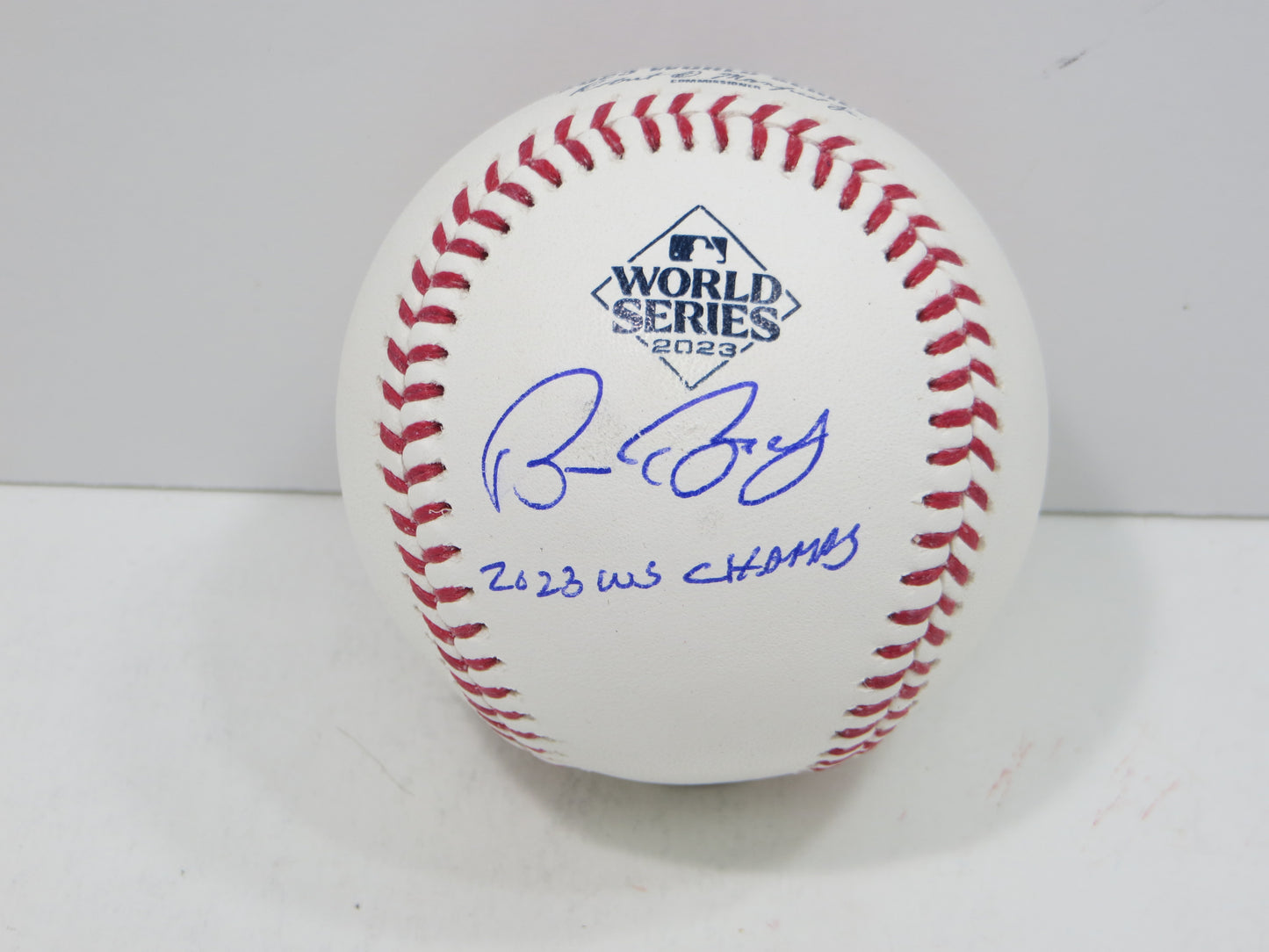 BRUCE BOCHY SIGNED Rawlings 2023 World Series BASEBALL w/INSC Texas Rangers JSA