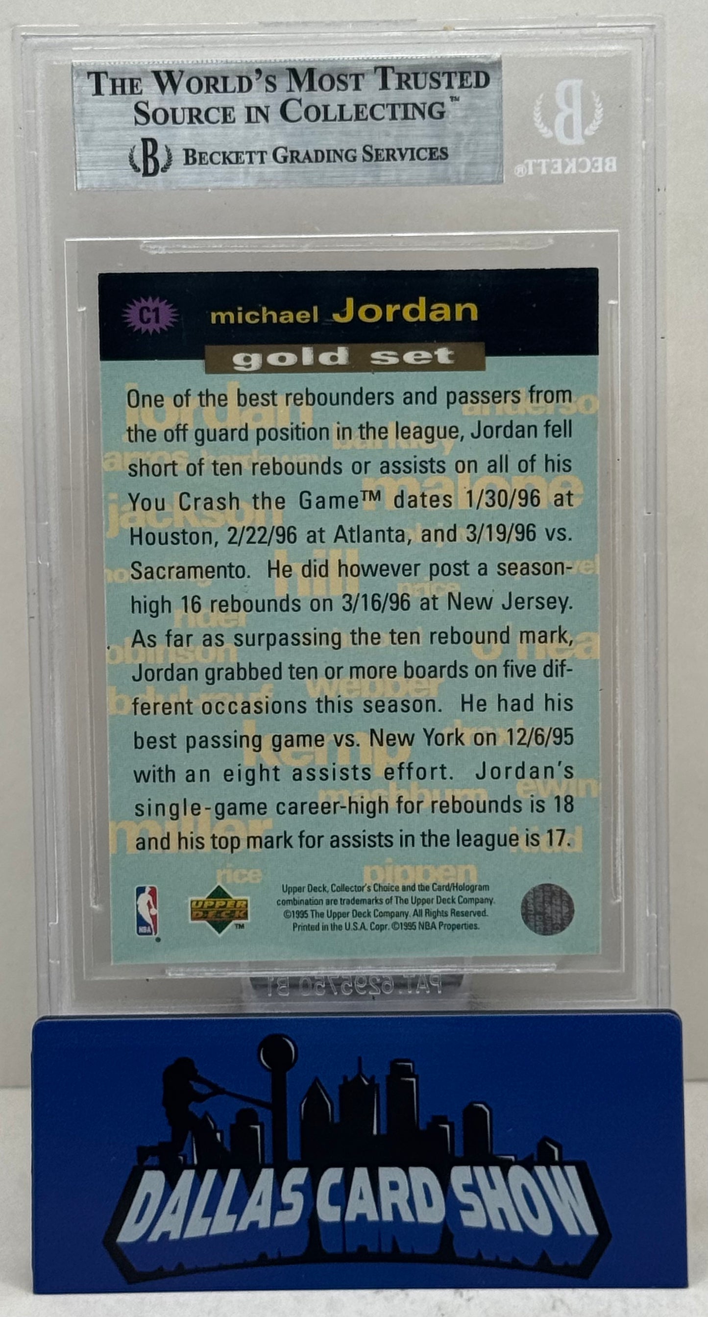 1995-96 Collectors Choice #C1 Michael Jordan Crash The Game Gold Redemption BGS 8.5