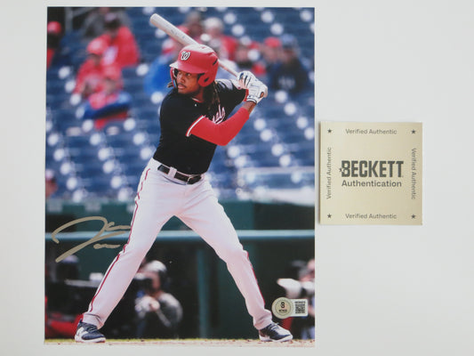 JAMES WOOD WASHINGTON NATIONALS SIGNED 8x10 PHOTO Navy Blue Uniform BAS