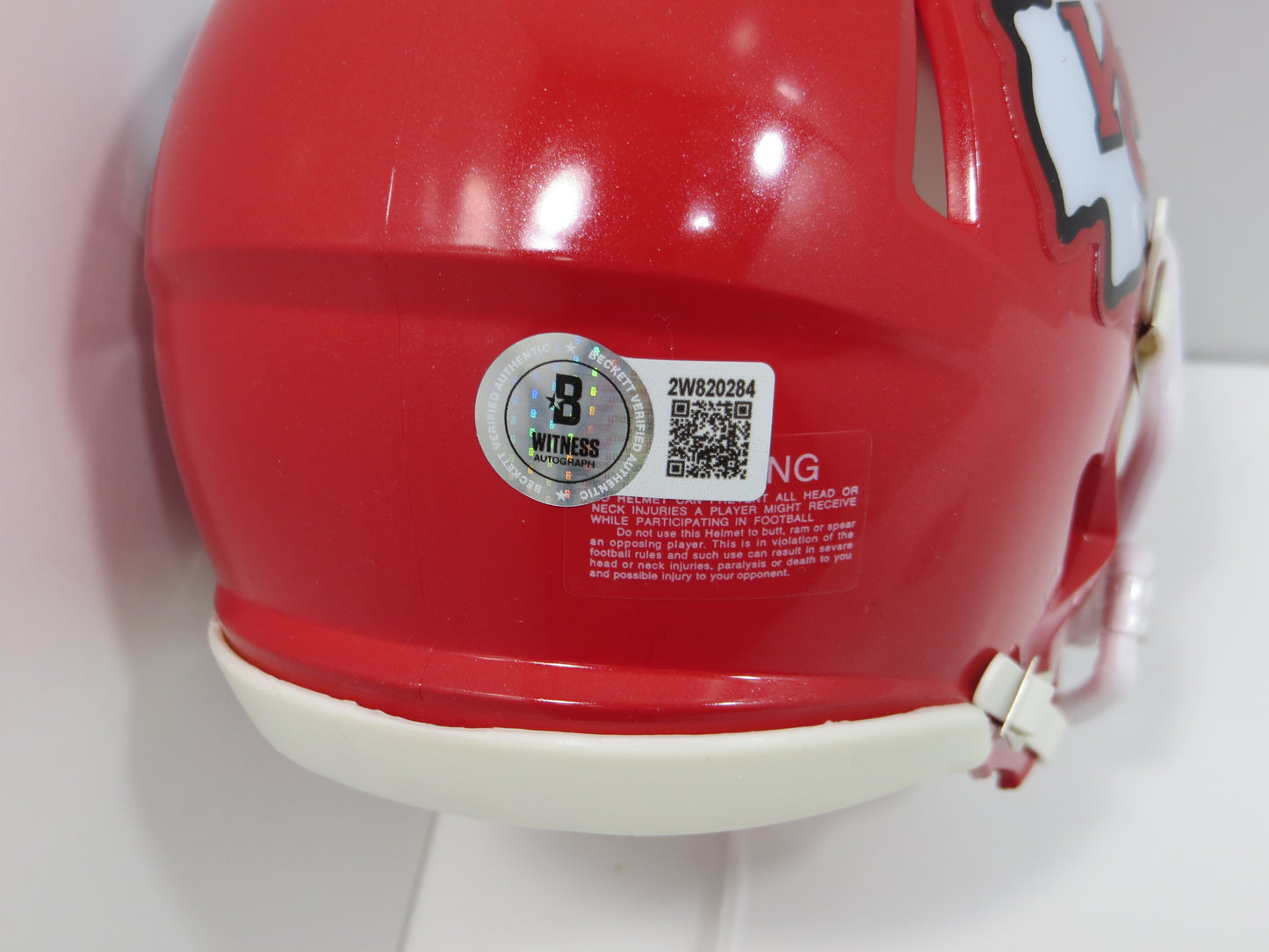 PAT PATRICK MAHOMES SR. KANSAS CITY CHIEFS SIGNED MINI HELMET w/INSC BAS COA