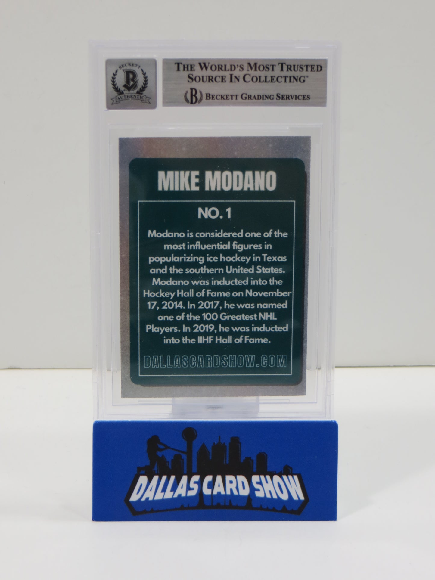 2025 NOVEMBER DALLAS CARD SHOW #1 MIKE MODANO BECKETT WITNESSED AUTHENTIC AUTO 10