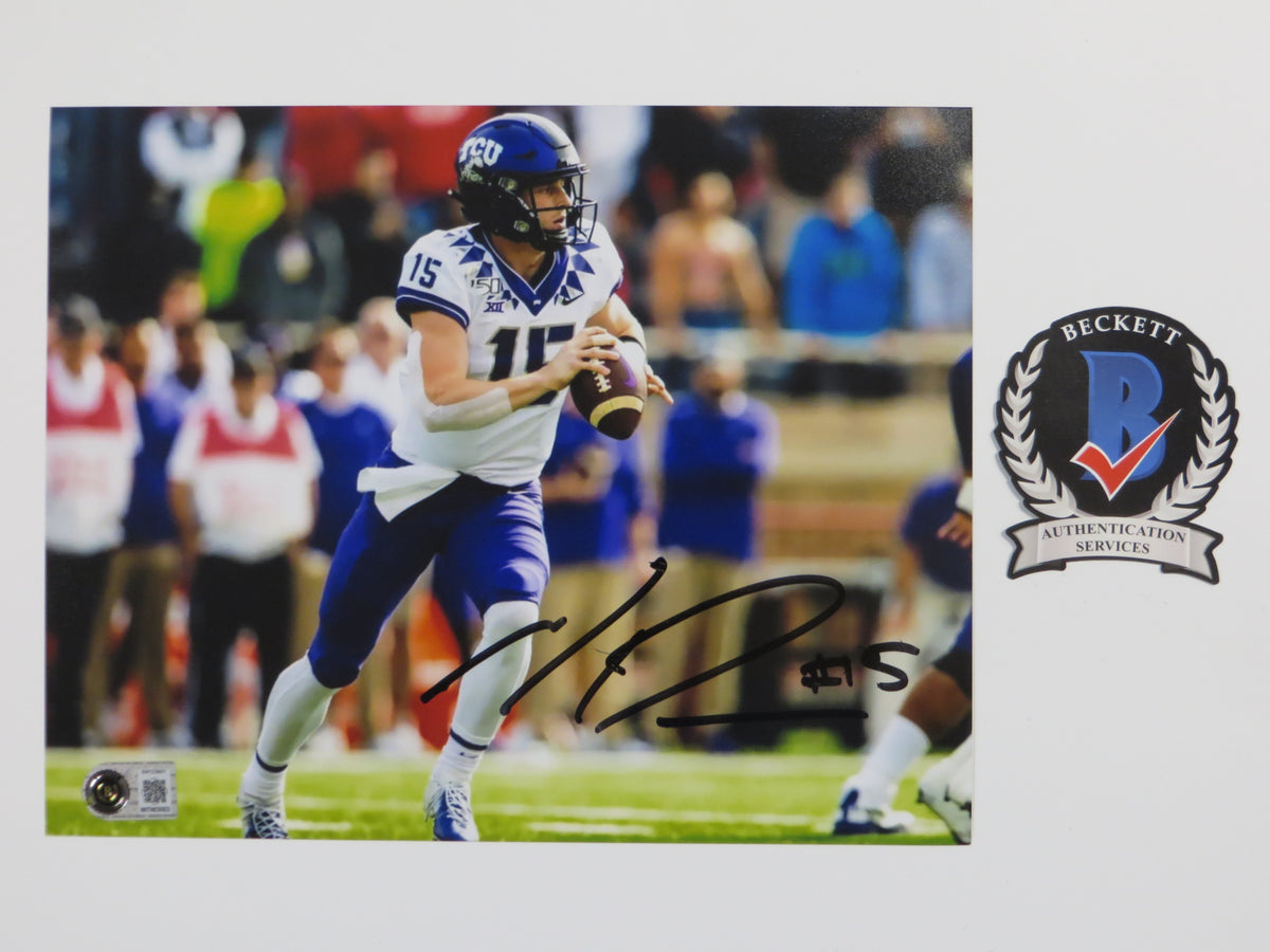 MAX DUGGAN TCU HORNED FROGS SIGNED White Jersey 8x10 PHOTO BAS