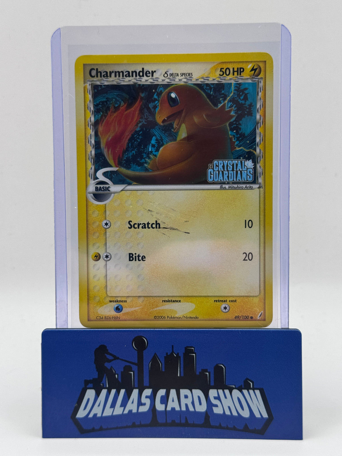 2006 Pokemon - Charmander (Rev. Foil) - 49/100 EX Crystal Guardians DMG'd