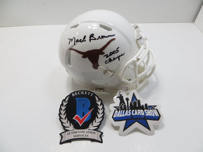 MACK BROWN TEXAS LONGHORNS SIGNED MINI HELMET w/05Champs BAS