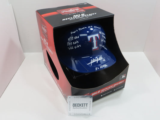 ADRIAN BELTRE SIGNED FULL SIZE TEXAS RANGERS BATTING HELMET w/8 STATs BAS COA