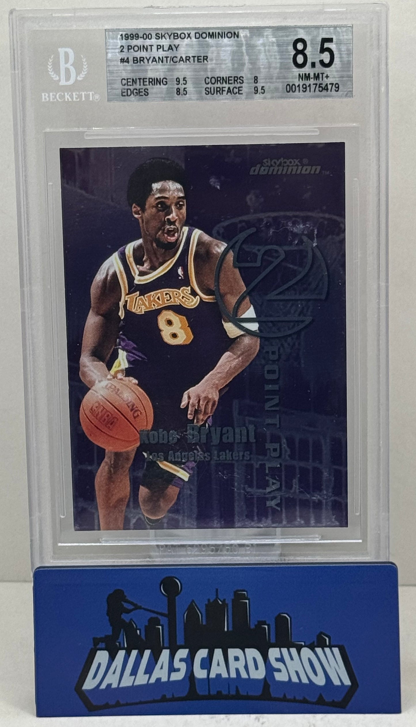 1999-00 Skybox Dominion #4 Kobe Bryant/Vince Carter 2 Point Play BGS 8.5