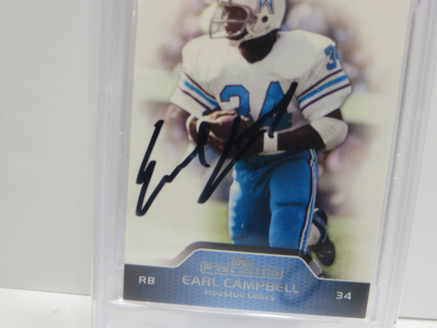 EARL CAMPBELL SIGNED 2011 TOPPS PRECISION #23 Football Card PSA SLAB Authentic AUTO