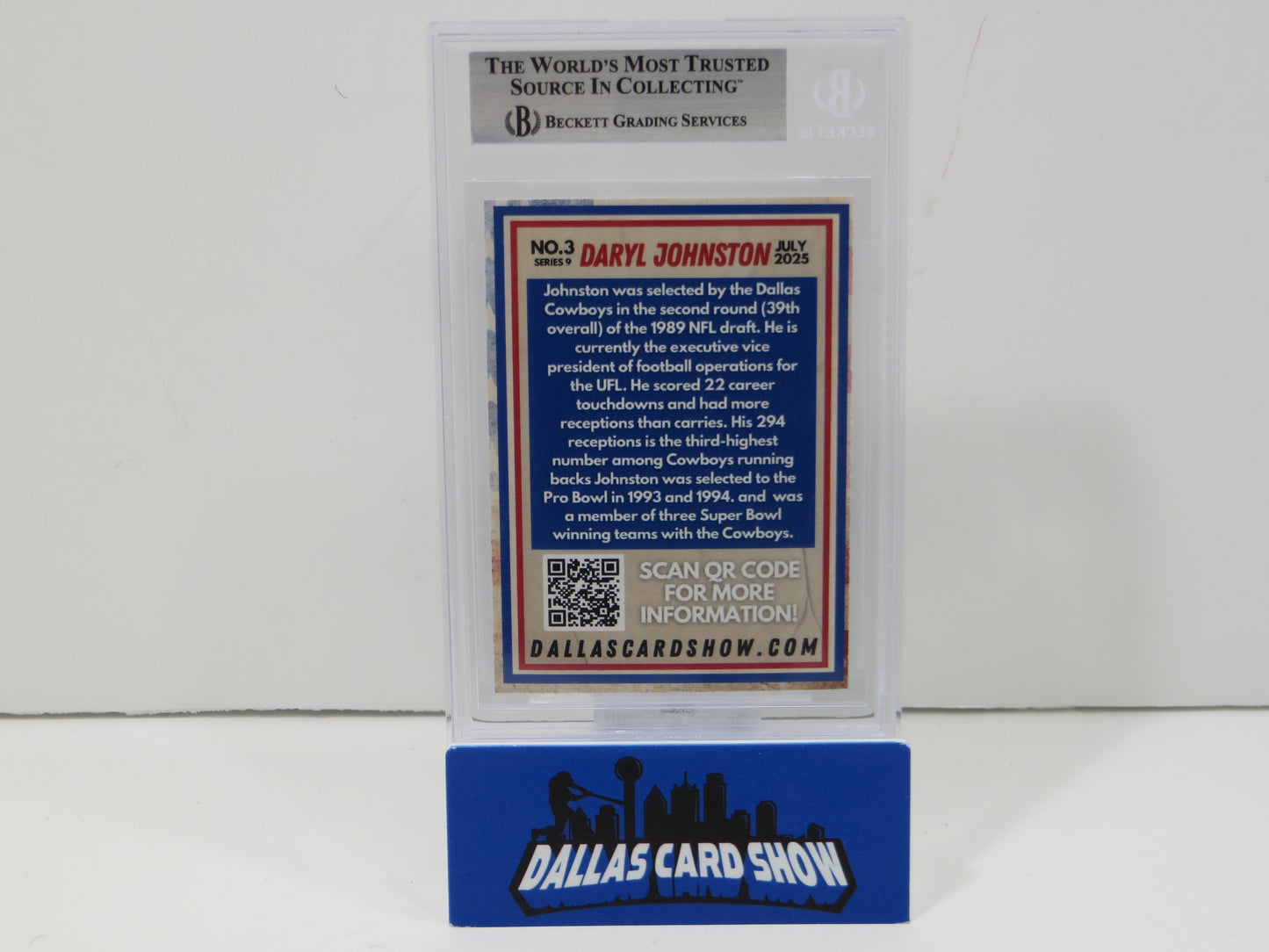 2025 Dallas Card Show Series 9 DARYL JOHNSTON SIGNED Dallas Cowboys BGS