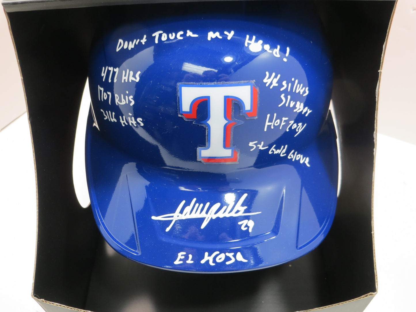 ADRIAN BELTRE SIGNED FULL SIZE TEXAS RANGERS BATTING HELMET w/8 STATs BAS COA