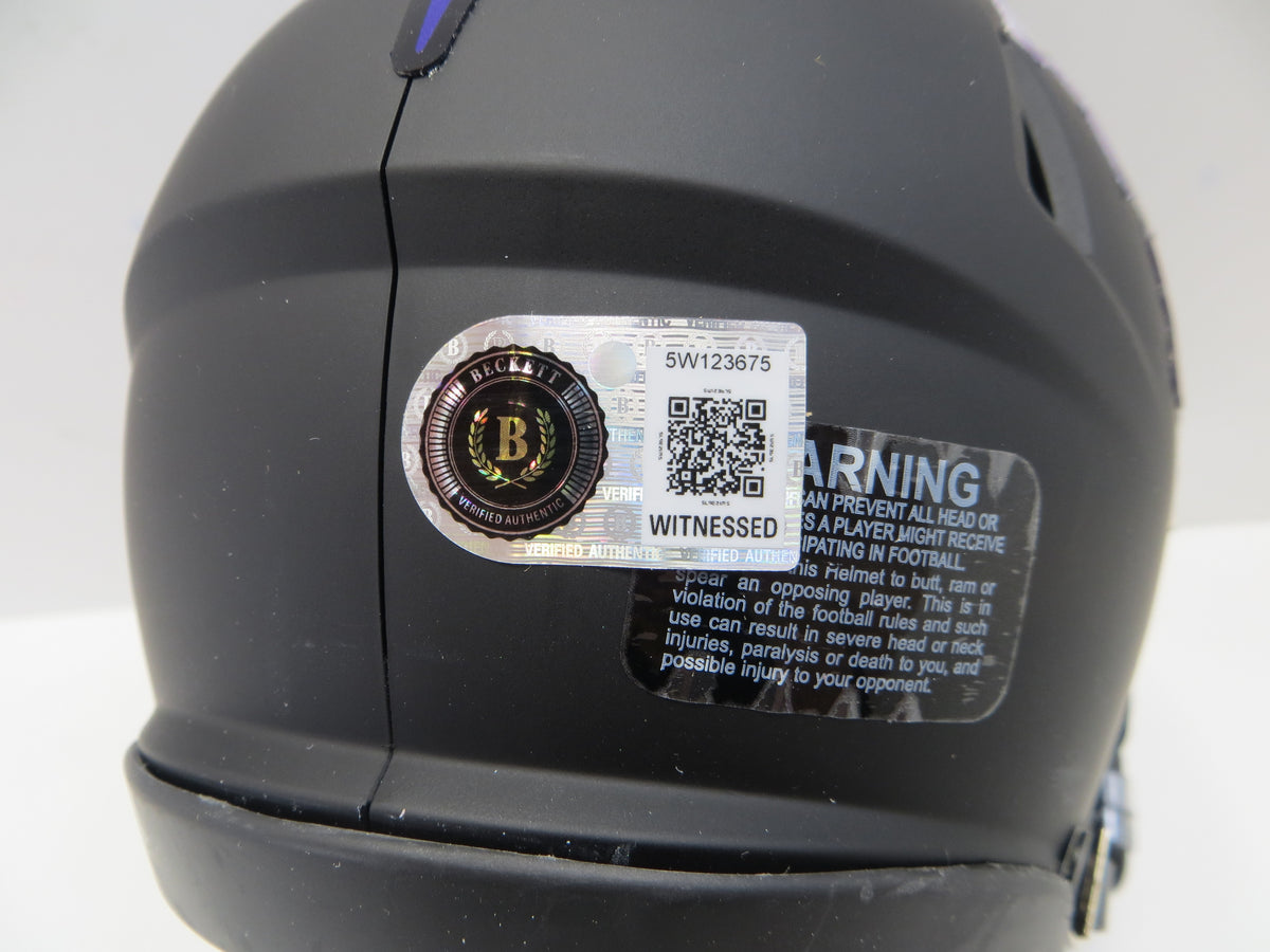 TREVONE BOYKIN TCU HORNED FROGS SIGNED Black MINI HELMET BAS