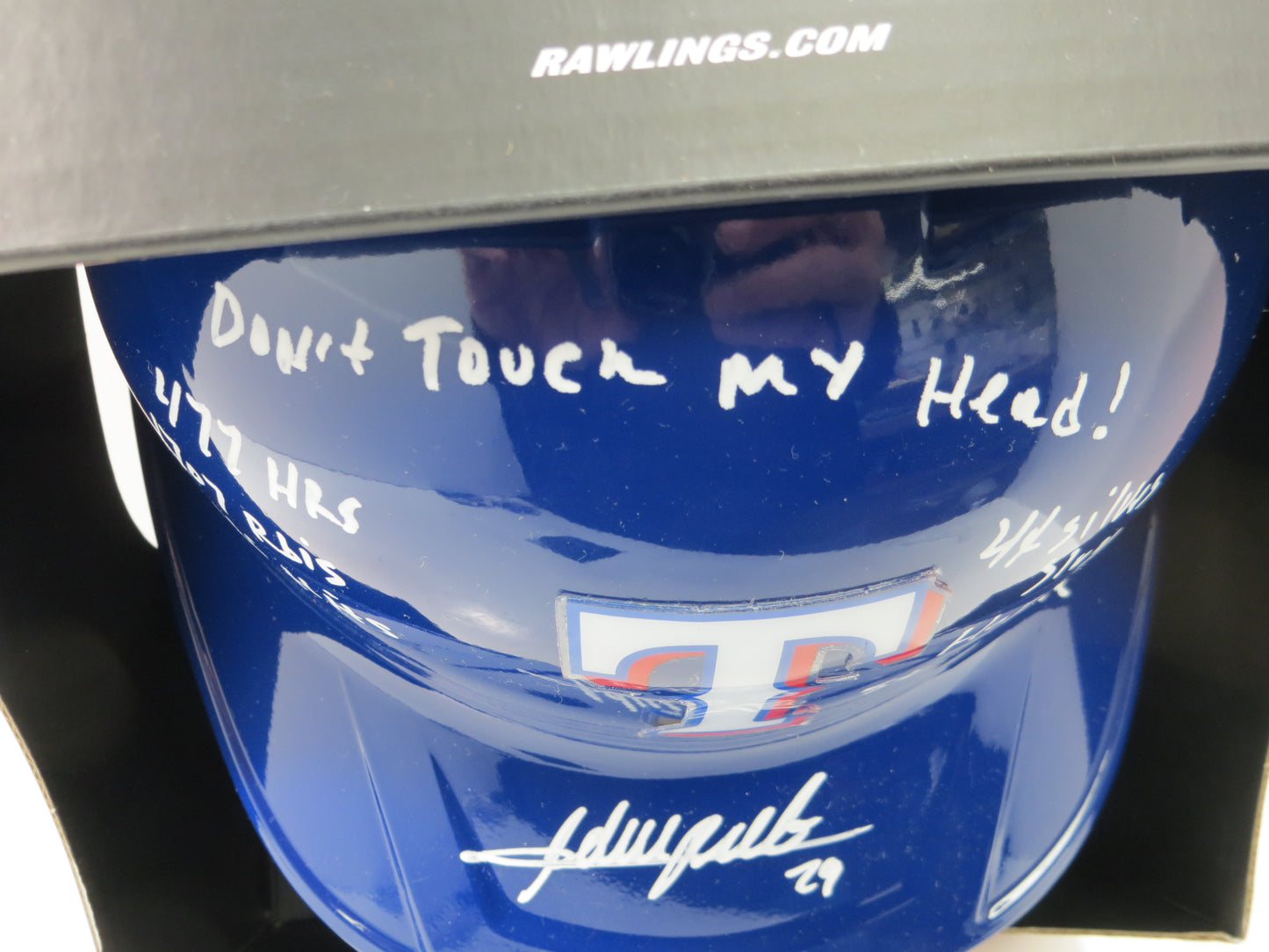 ADRIAN BELTRE SIGNED FULL SIZE TEXAS RANGERS BATTING HELMET w/8 STATs BAS COA