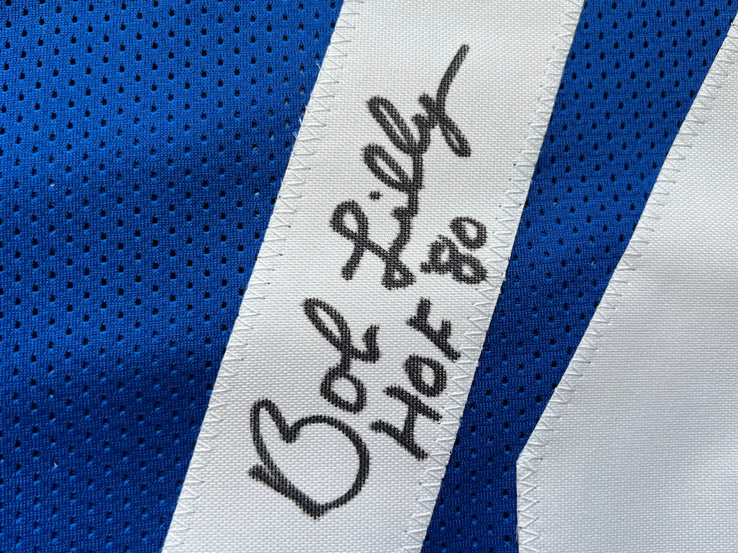 BOB LILLY SIGNED BLUE JERSEY Size M Dallas Cowboys w/HOF 80 BAS COA