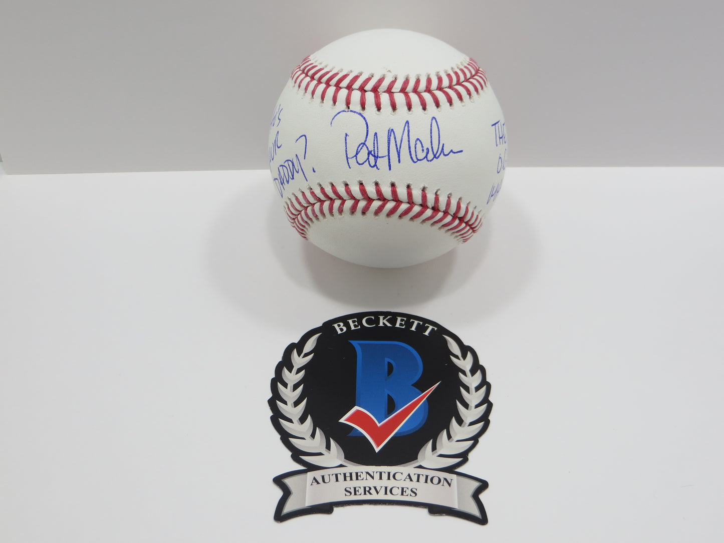 PAT PATRICK MAHOMES SR SIGNED OML BASEBALL Twins w/OG WHO'S YR DADDY BAS