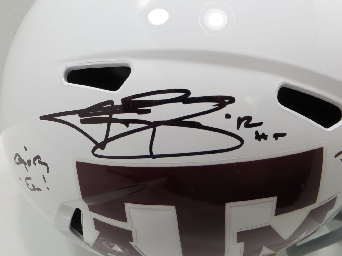 JOHNNY MANZIEL SIGNED TEXAS A&M AGGIES FULL SIZE White HELMET w/JOHNNYFB BAS