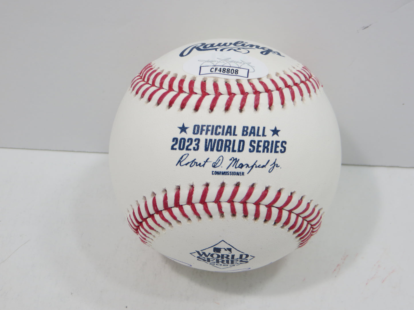 BRUCE BOCHY SIGNED Rawlings 2023 World Series BASEBALL w/INSC Texas Rangers JSA