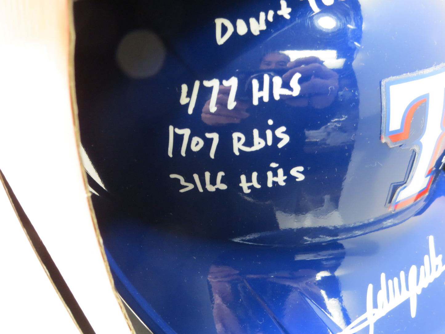 ADRIAN BELTRE SIGNED FULL SIZE TEXAS RANGERS BATTING HELMET w/8 STATs BAS COA