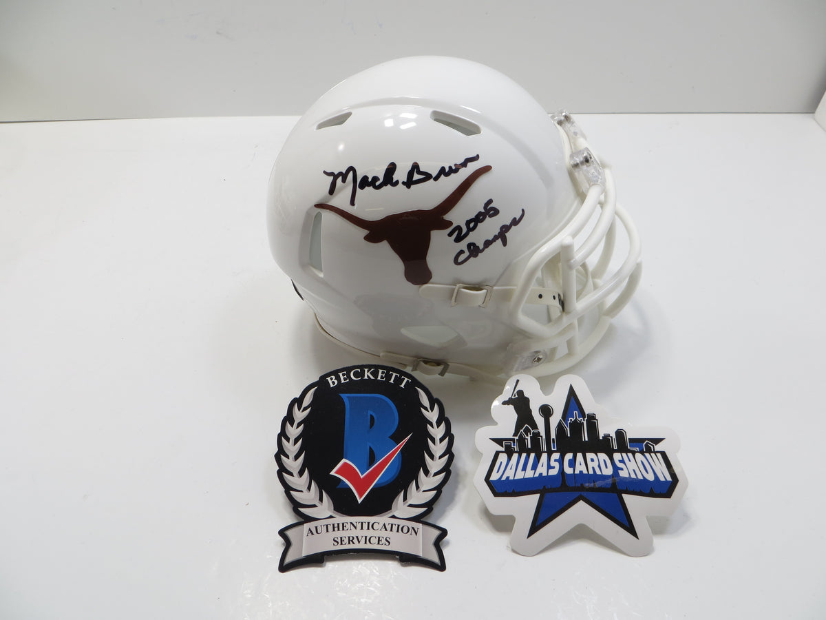 MACK BROWN TEXAS LONGHORNS SIGNED MINI HELMET w/05Champs BAS