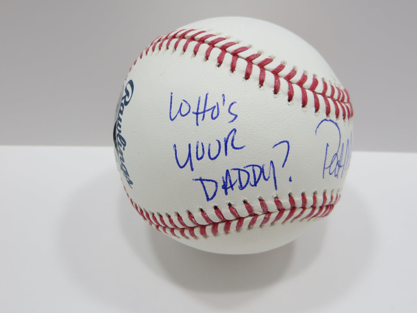 PAT PATRICK MAHOMES SR SIGNED OML BASEBALL Twins w/OG WHO'S YR DADDY BAS