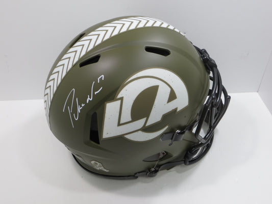 PUKA NACUA SIGNED LA RAMS AUTHENTIC SPEED SALUTE TO SERVICE F/S HELMET FANATICS