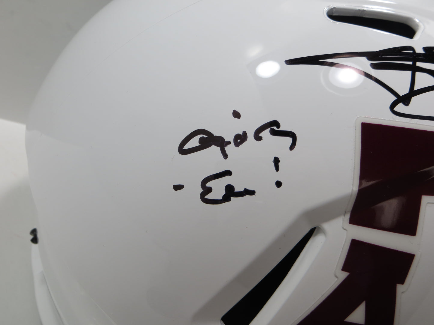 JOHNNY MANZIEL SIGNED TEXAS A&M AGGIES FULL SIZE White HELMET w/JOHNNYFB BAS