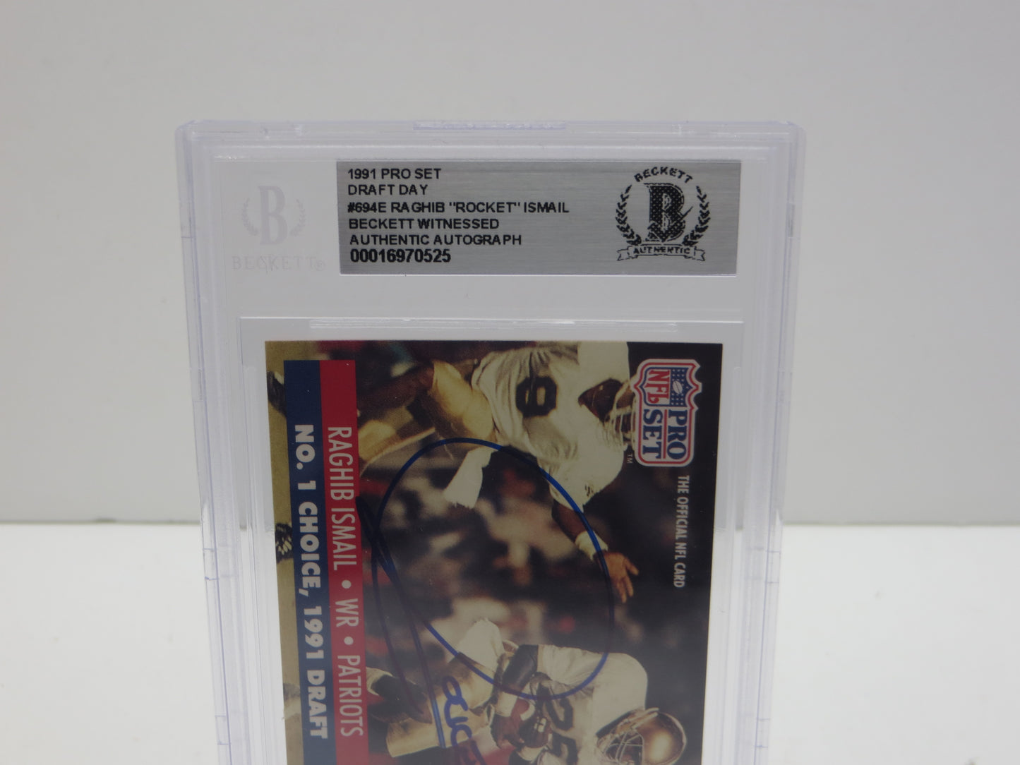 1991 PRO SET DRAFT DAY #694E RAGHIB "ROCKET" ISMAIL BGS 10 AUTO