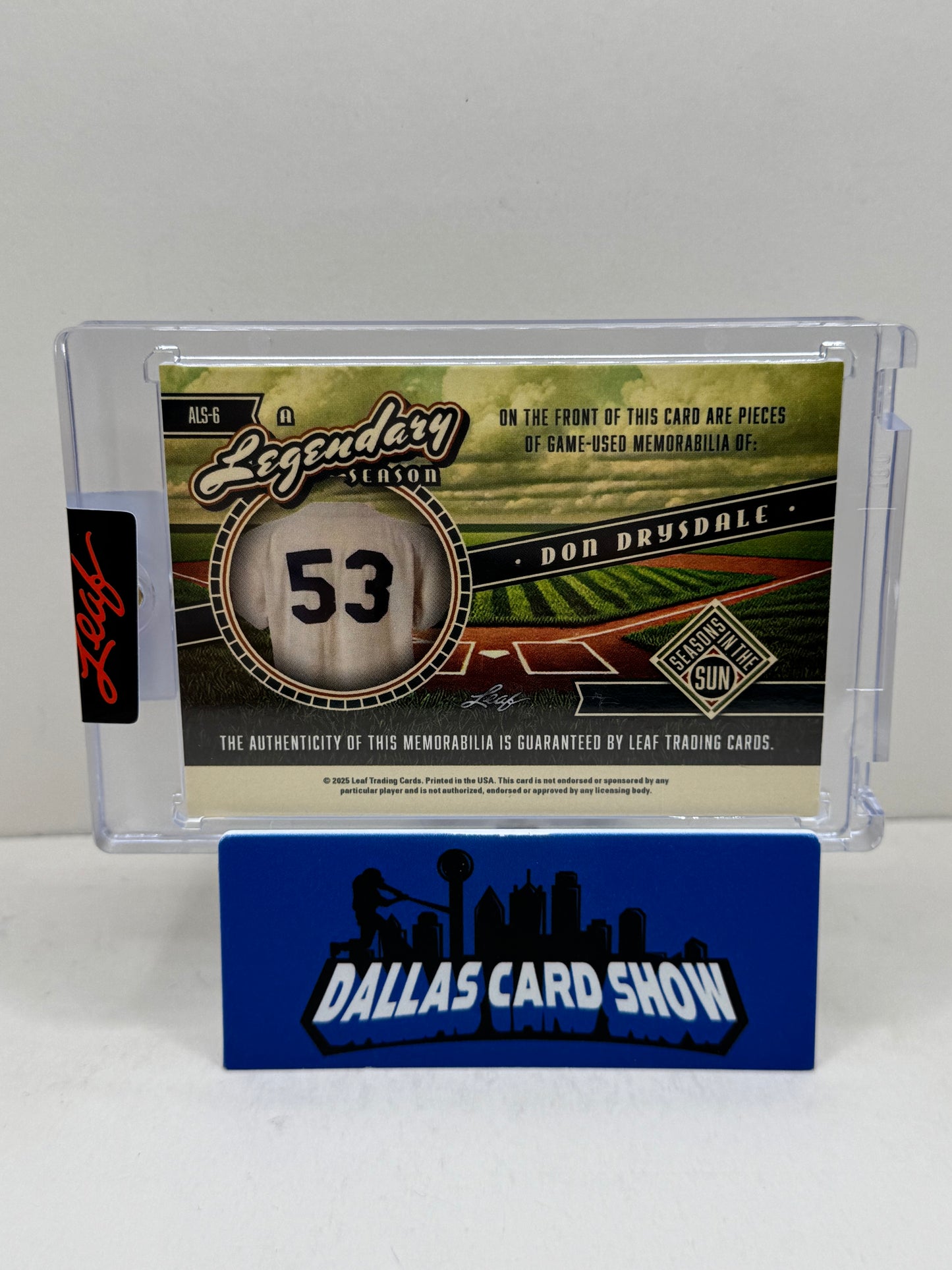 2025 Leaf Seasons In The Sun #ALS-6 Don Drysdale A Legendary Season Relic /3