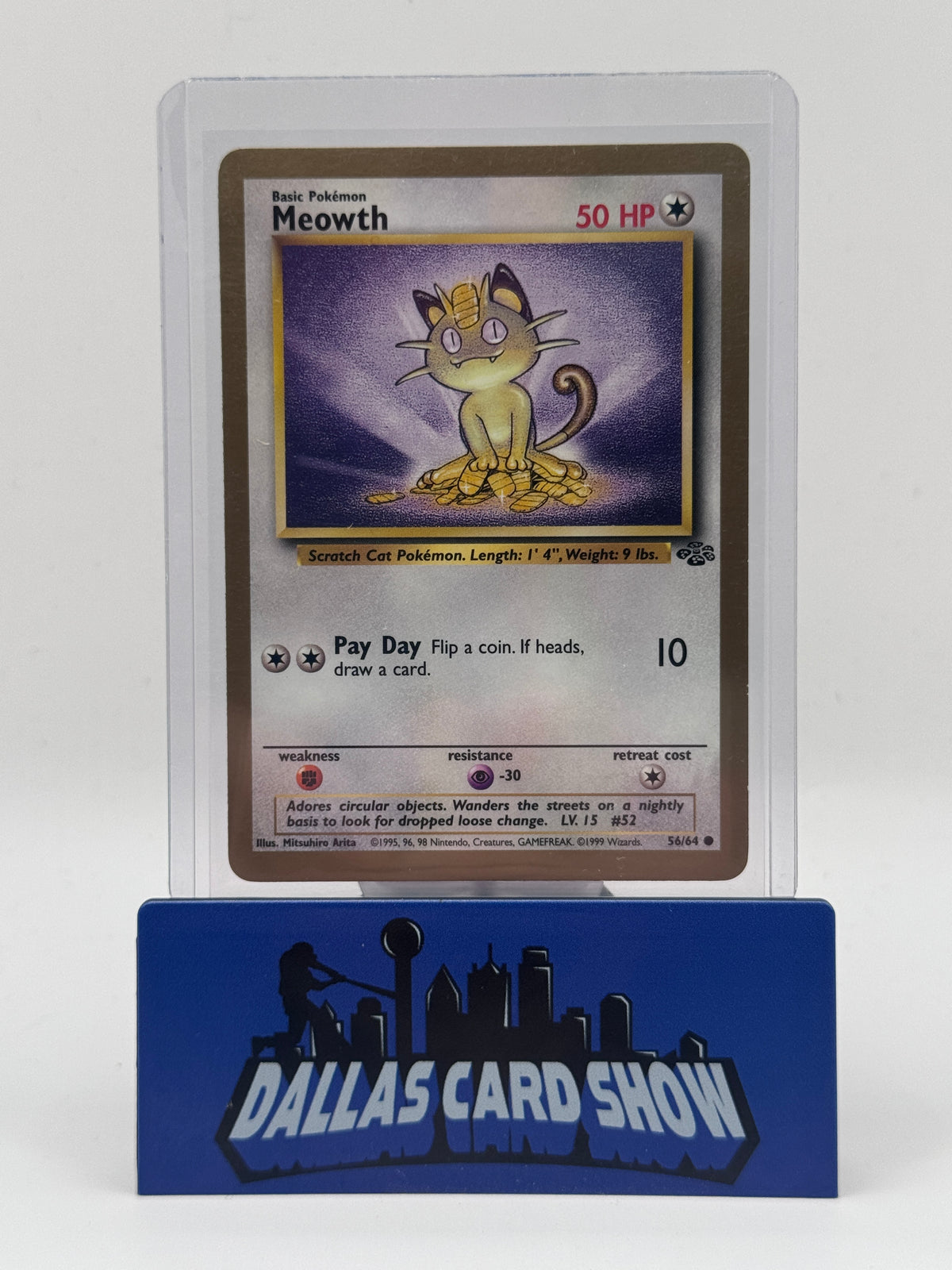 1999 Pokemon - Meowth (Gold Border) - 56/64 Promo SUPER RARE NM