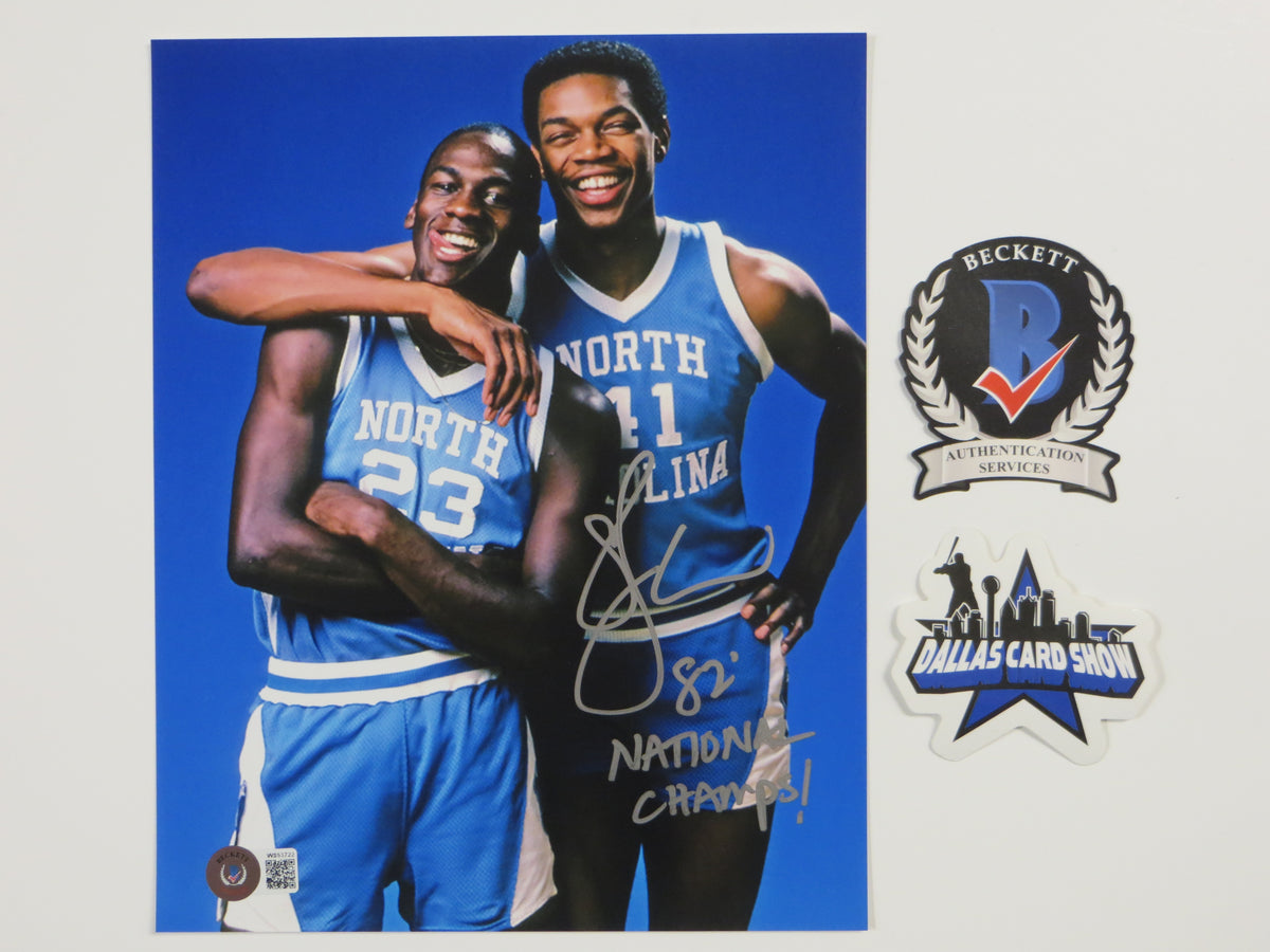 SAM PERKINS UNC Tar Heels SIGNED 8x10 PHOTO w/MichaelJordan 82Champs BAS
