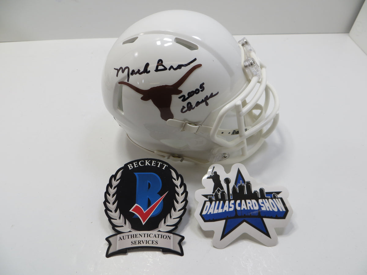 MACK BROWN TEXAS LONGHORNS SIGNED MINI HELMET w/05Champs BAS