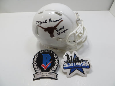 MACK BROWN TEXAS LONGHORNS SIGNED MINI HELMET w/05Champs BAS
