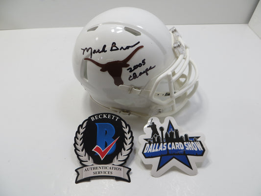 MACK BROWN TEXAS LONGHORNS SIGNED MINI HELMET w/05Champs BAS