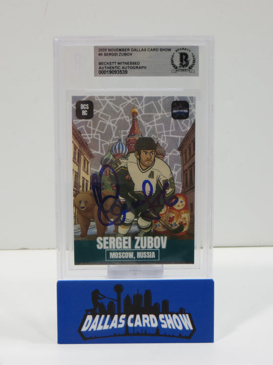 2025 NOVEMBER DALLAS CARD SHOW #5 SERGEI ZUBOV BECKETT WITNESSED AUTHENTIC AUTO