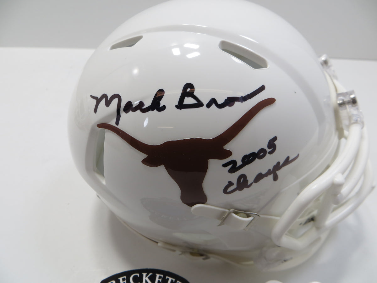MACK BROWN TEXAS LONGHORNS SIGNED MINI HELMET w/05Champs BAS