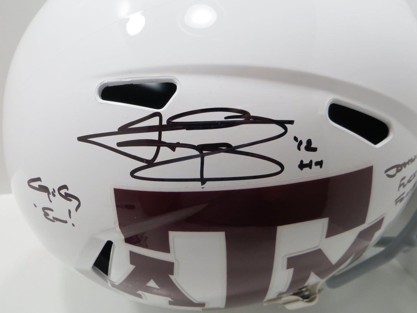 JOHNNY MANZIEL SIGNED TEXAS A&M AGGIES FULL SIZE White HELMET w/JOHNNYFB BAS