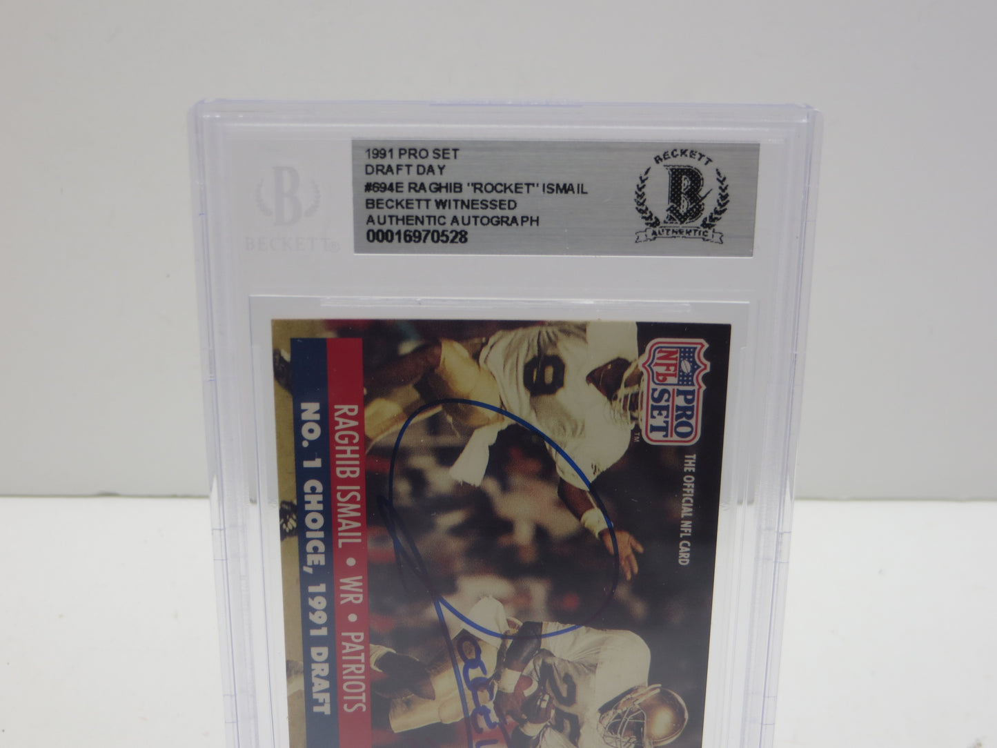 1991 PRO SET DRAFT DAY #694E RAGHIB "ROCKET" ISMAIL BGS 10 AUTO