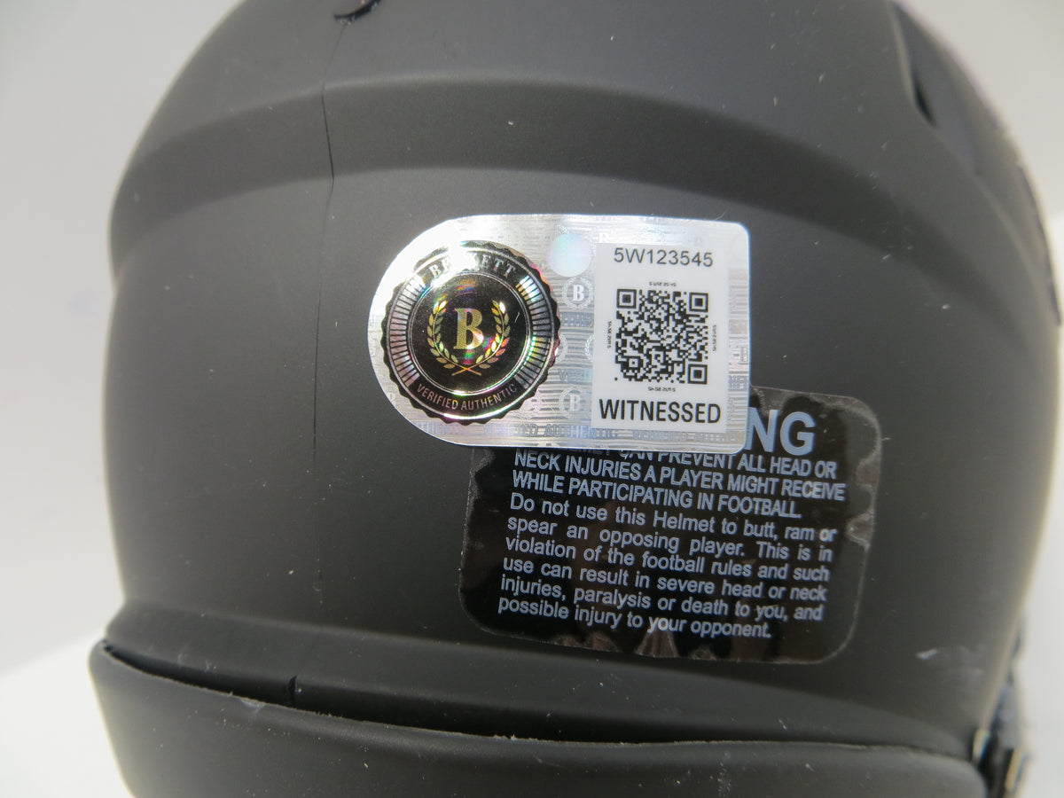 MAX DUGGAN TCU HORNED FROGS SIGNED Black MINI HELMET BAS