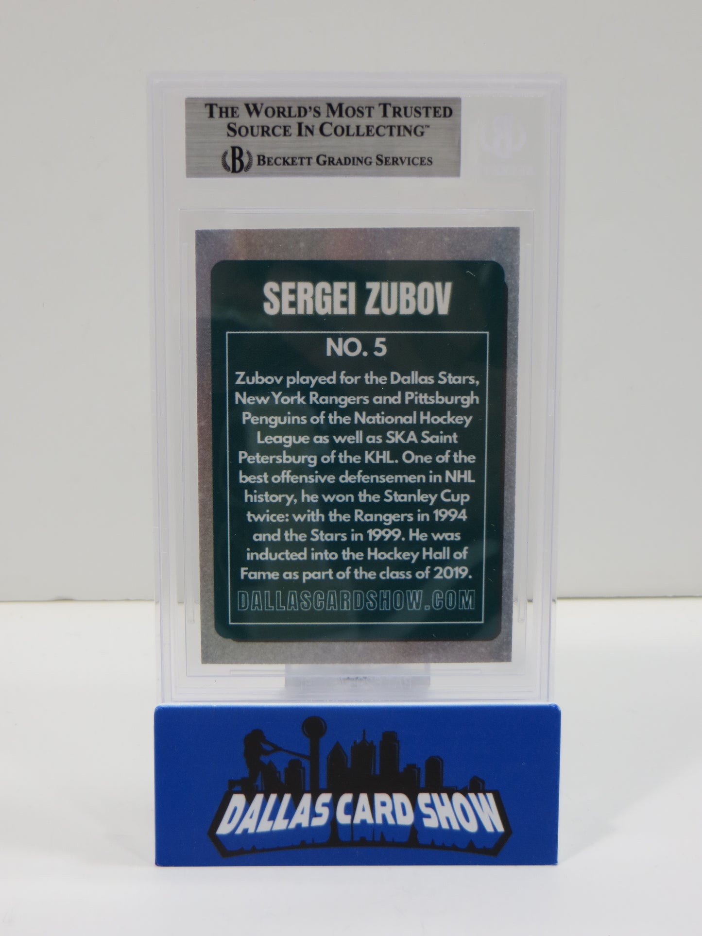 2025 NOVEMBER DALLAS CARD SHOW #5 SERGEI ZUBOV BECKETT WITNESSED AUTHENTIC AUTO