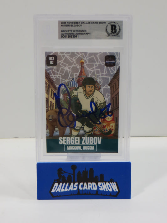 2025 NOVEMBER DALLAS CARD SHOW #5 SERGEI ZUBOV BECKETT WITNESSED AUTHENTIC AUTO