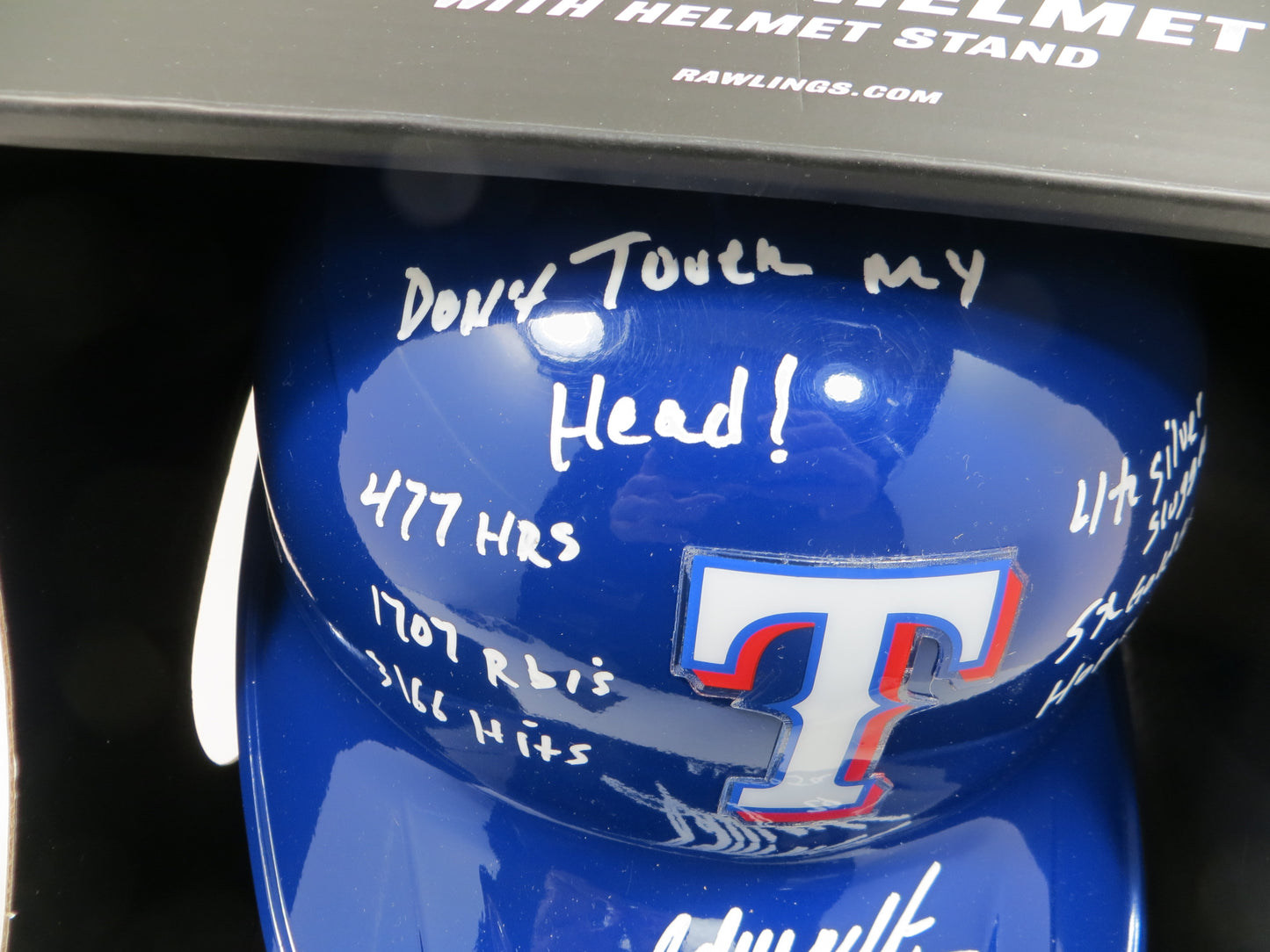 ADRIAN BELTRE SIGNED FULL SIZE TEXAS RANGERS BATTING HELMET w/8 STATs BAS COA