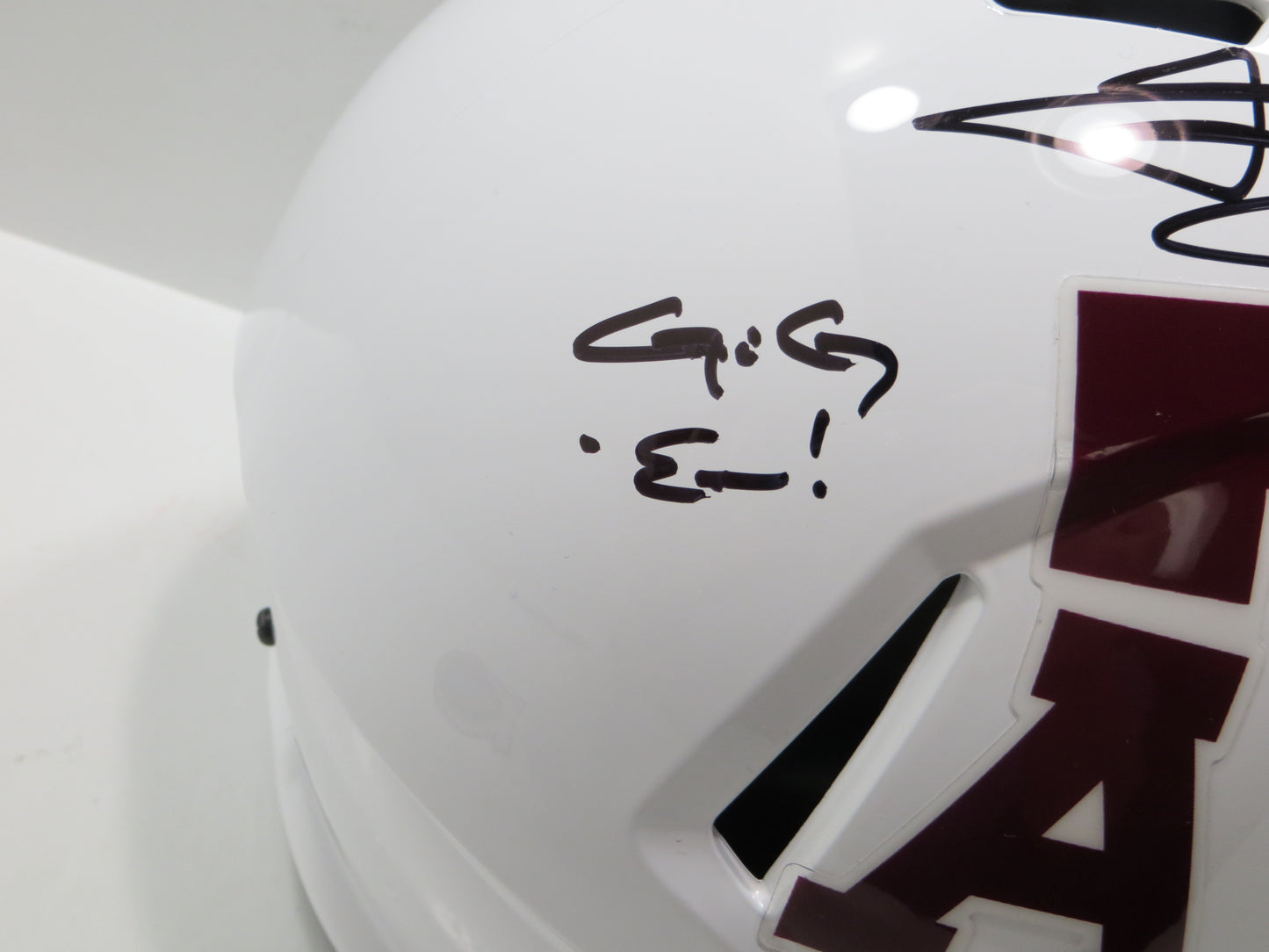 JOHNNY MANZIEL SIGNED TEXAS A&M AGGIES FULL SIZE White HELMET w/JOHNNYFB BAS